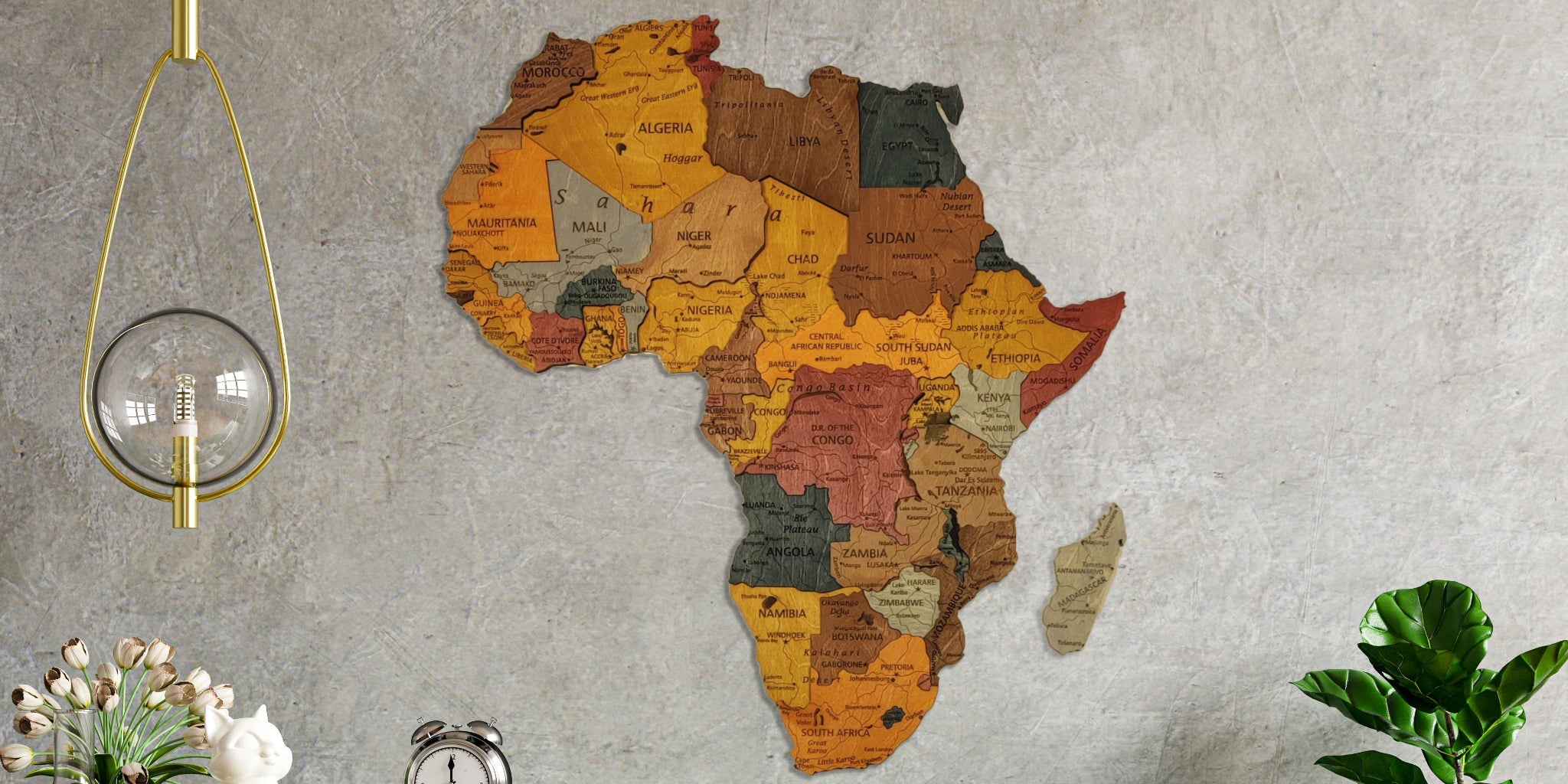 africa map decor