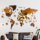 mapofx wooden world map brown tones