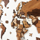 Wooden world map puzzle on a white background
