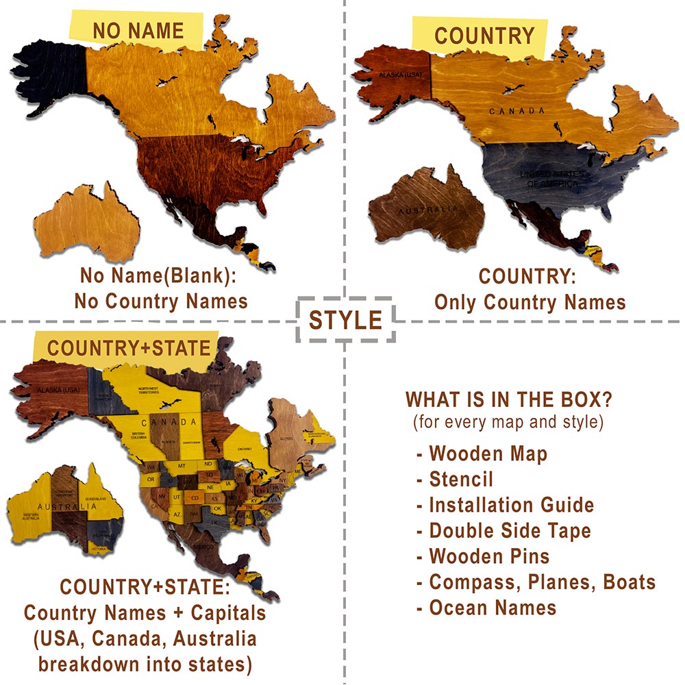 mapofx wooden world map box includes