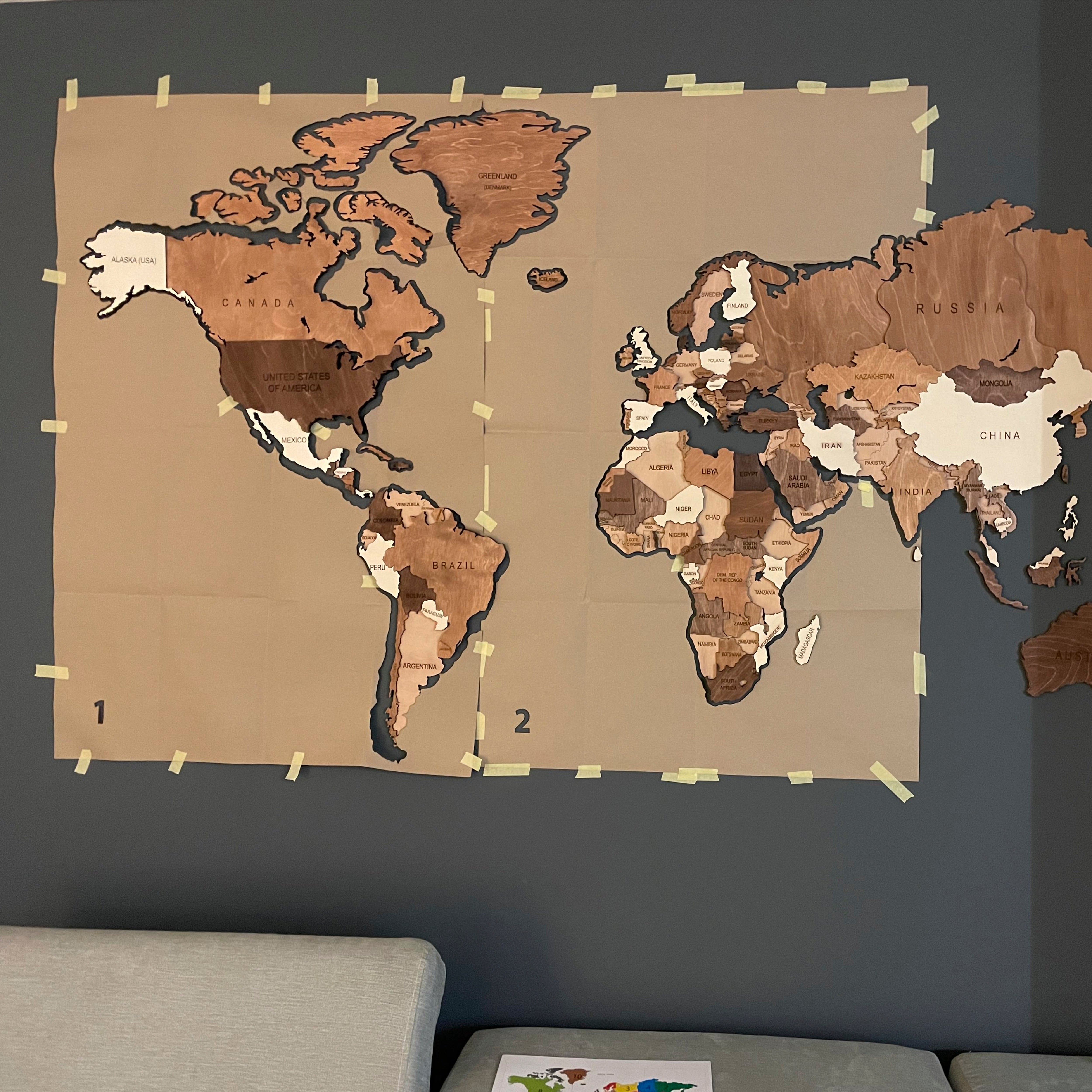 Enhance Your Interior with Worldmap Wood Wall Art