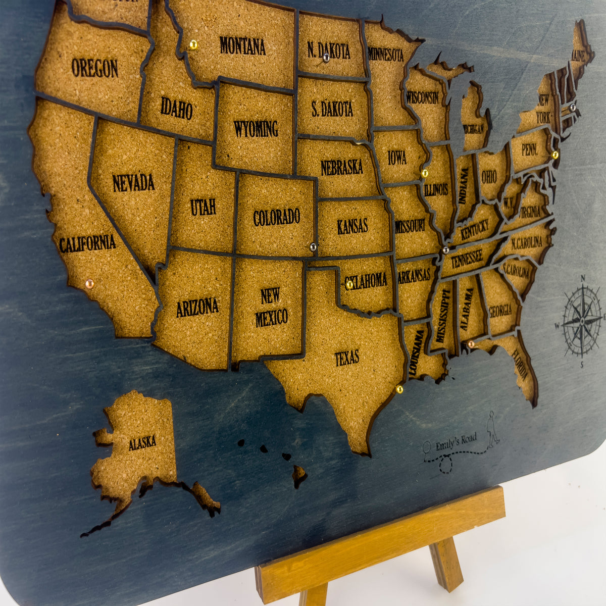 Cork Board USA Map for push pins MapofxGlobal